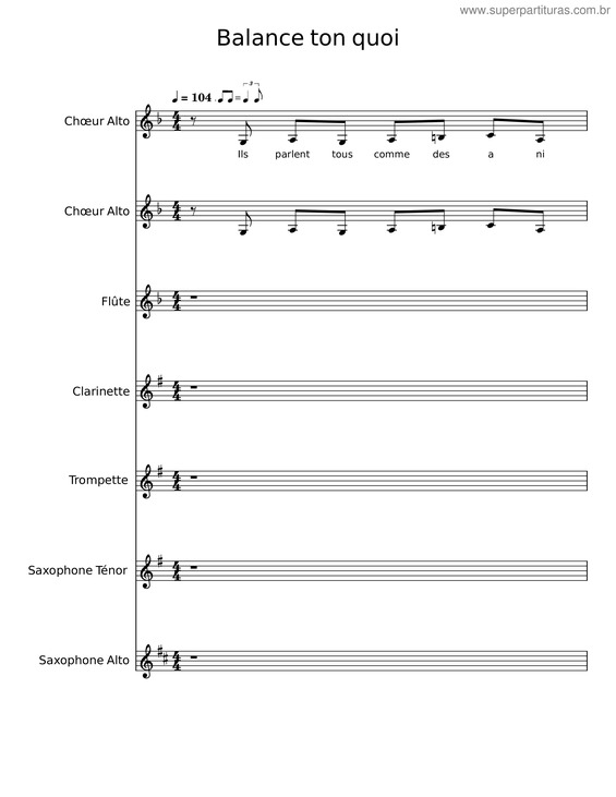 Partitura da música Balance Ton Quoi v.4