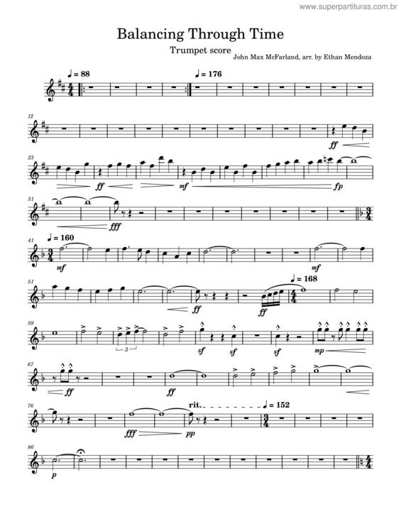 Partitura da música Balance Trumpet Score