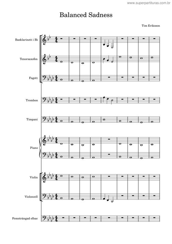 Partitura da música Balanced Sadness v.2