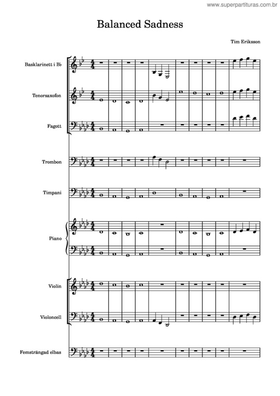 Partitura da música Balanced Sadness