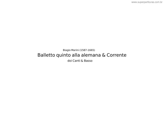 Partitura da música Balletto Quinto Alla Alemana & Corrente