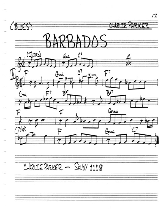 Partitura da música Barbados v.6