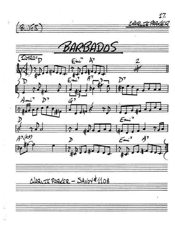 Partitura da música Barbados