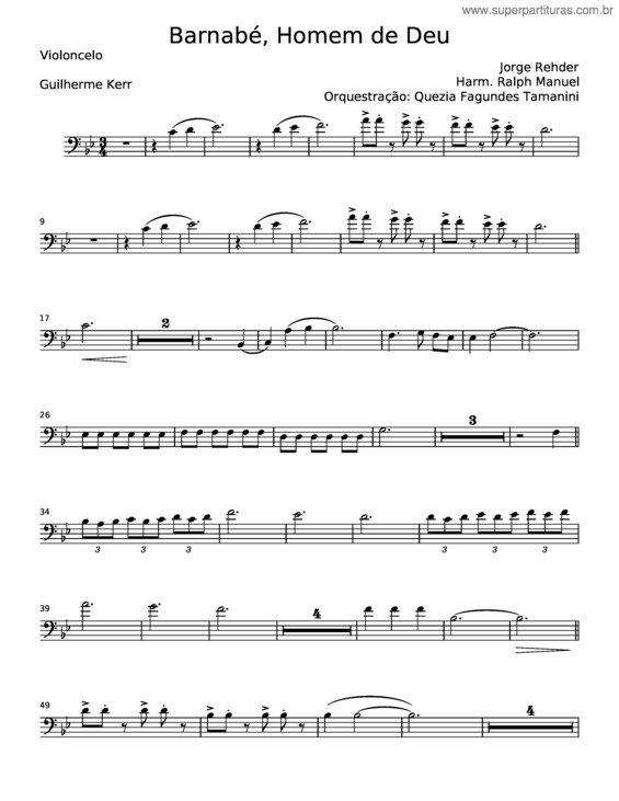 Partitura da música Barnabé, Homem De Deus v.3