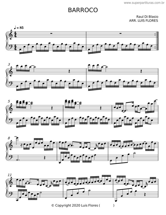 Partitura da música Barroco v.2