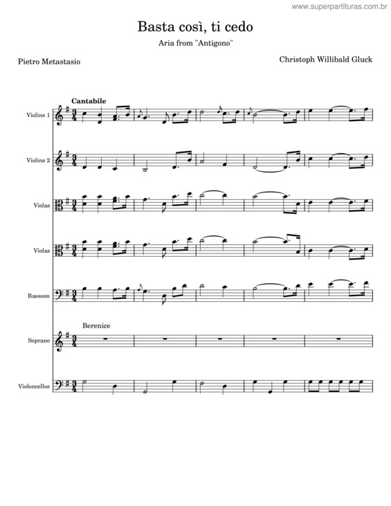 Partitura da música Basta Così, Ti Cedo