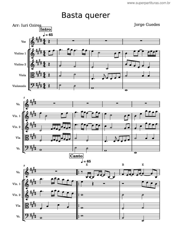 Partitura da música Basta Querer v.3