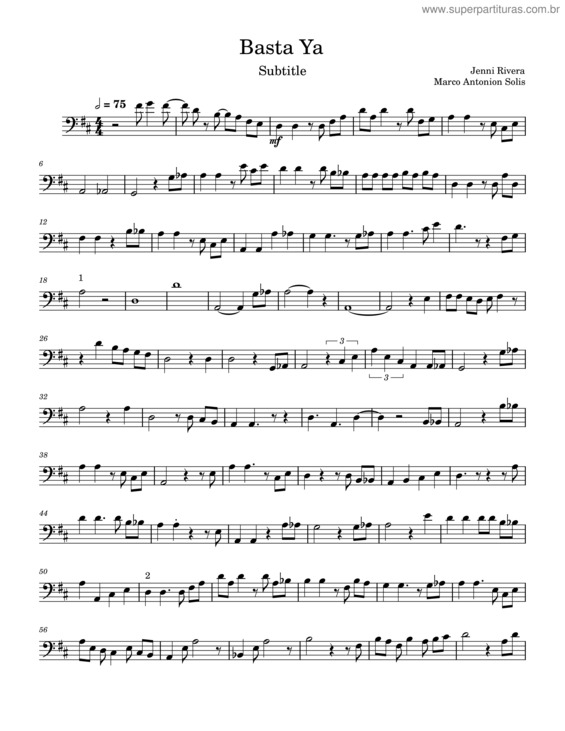 Partitura da música Basta Ya Parts