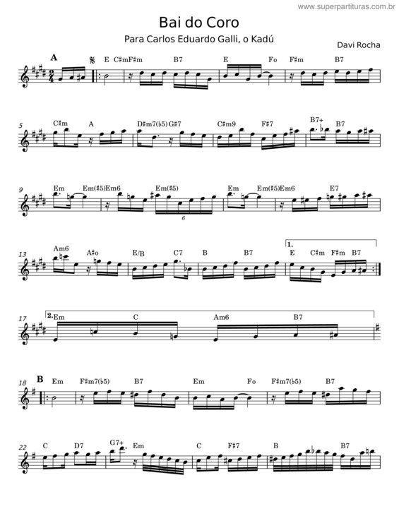 Partitura da música Baú Do Choro