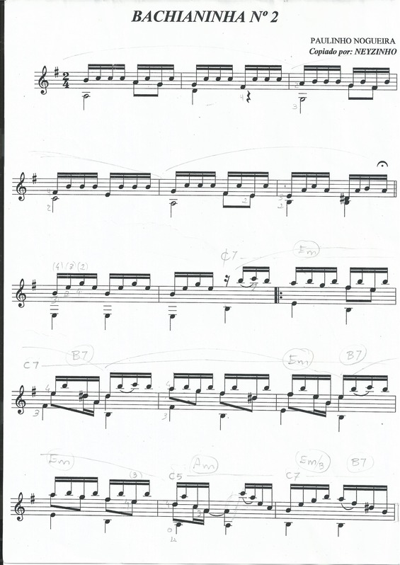 Partitura da música Baxianinha