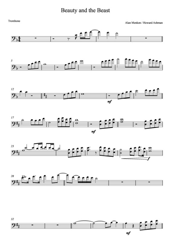 Partitura da música Beauty And The Beast v.14