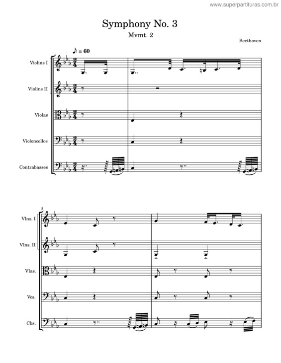 Partitura da música Beethoven, Sinfonia 3 Eroica – Ludwig Van Beethoven Eroica