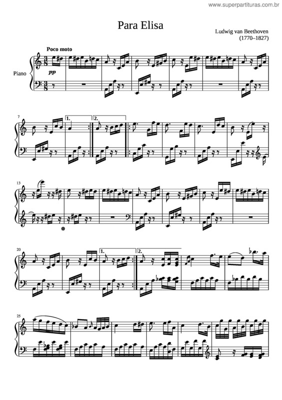 Partitura da música Beethoven v.2