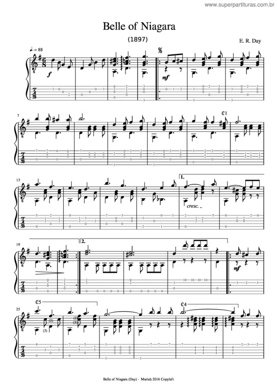 Partitura da música Belle Of Niagara v.2