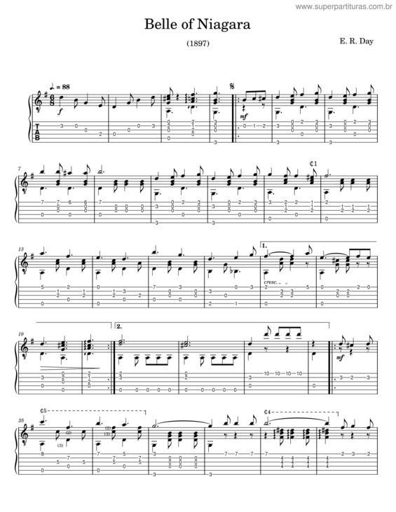 Partitura da música Belle Of Niagara v.3