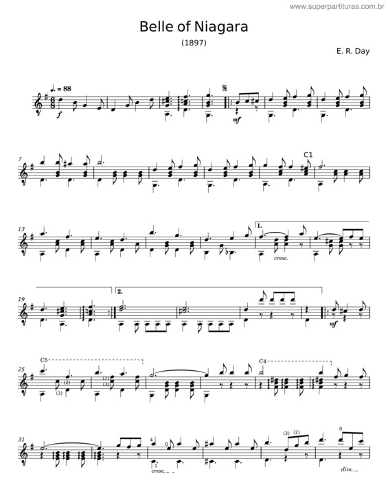 Partitura da música Belle Of Niagara v.4