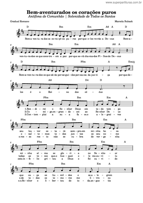 Partitura da música Bem-Aventurados_Os_Corações_Puros