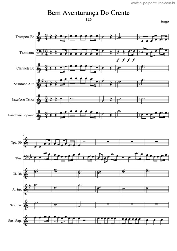 Partitura da música Bem Aventurança Do Crente v.2