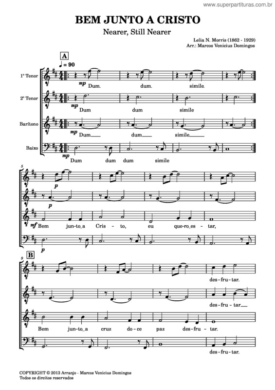 Partitura da música Bem Junto A Cristo v.2