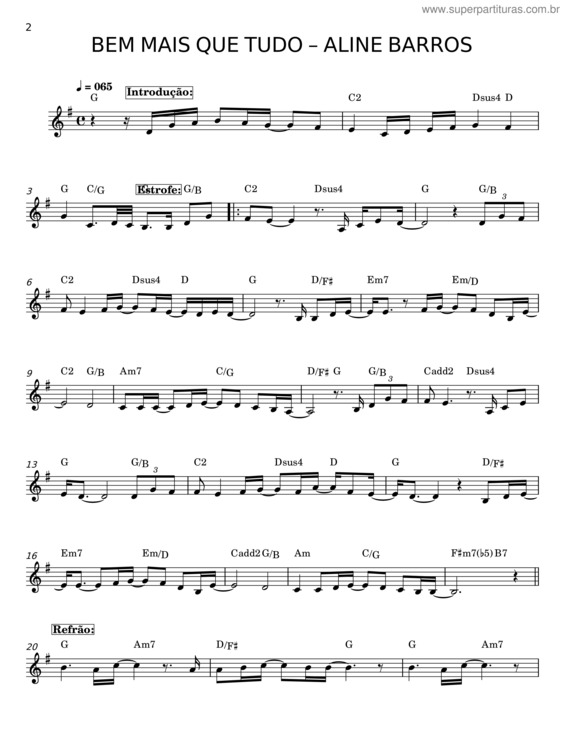 Partitura da música Bem Mais Que Tudo v.6