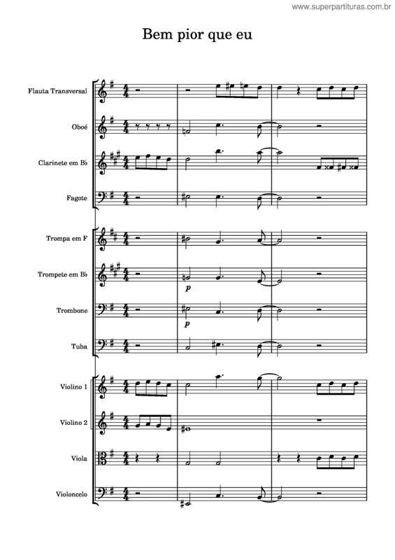 Partitura da música Bem Pior Que Eu v.2