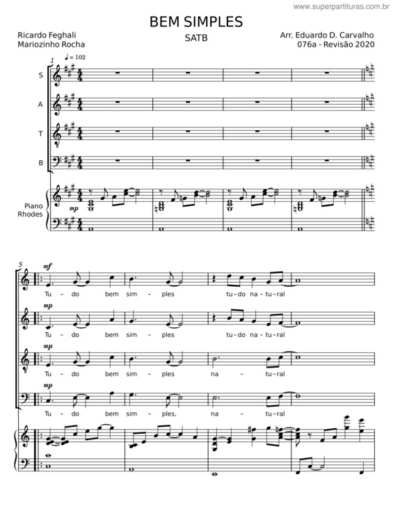 Partitura da música Bem Simples v.5