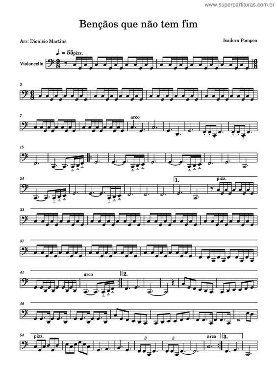 Partitura da música Bênçãos Que Não Têm Fim v.3