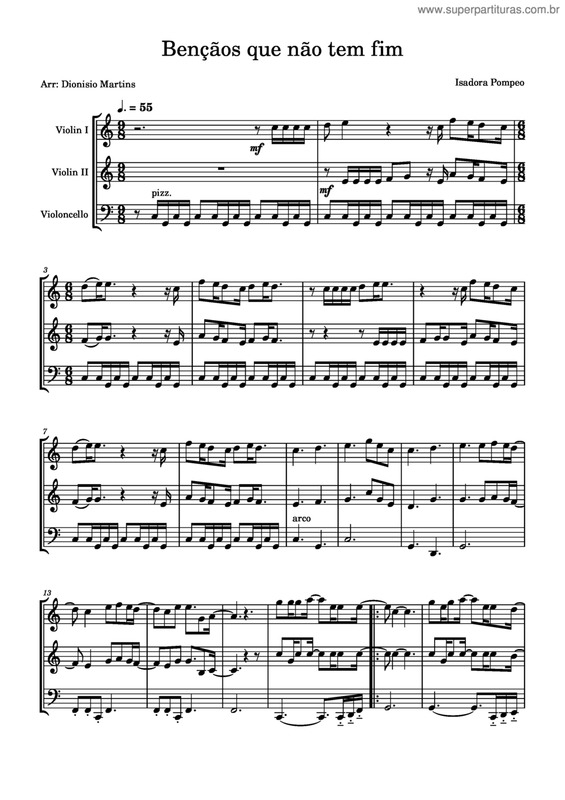 Partitura da música Bênçãos Que Não Têm Fim v.6