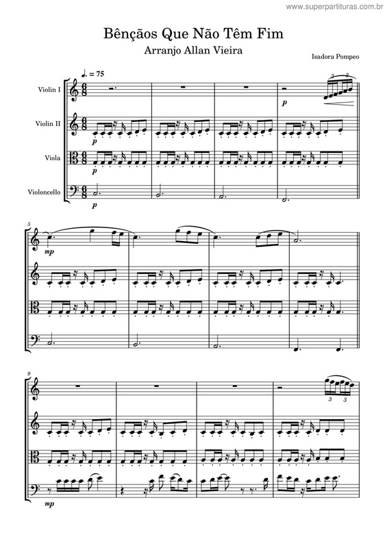 Partitura da música Bênçãos Que Não Têm Fim v.8