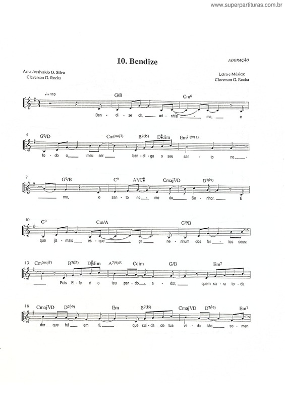 Partitura da música Bendize v.5