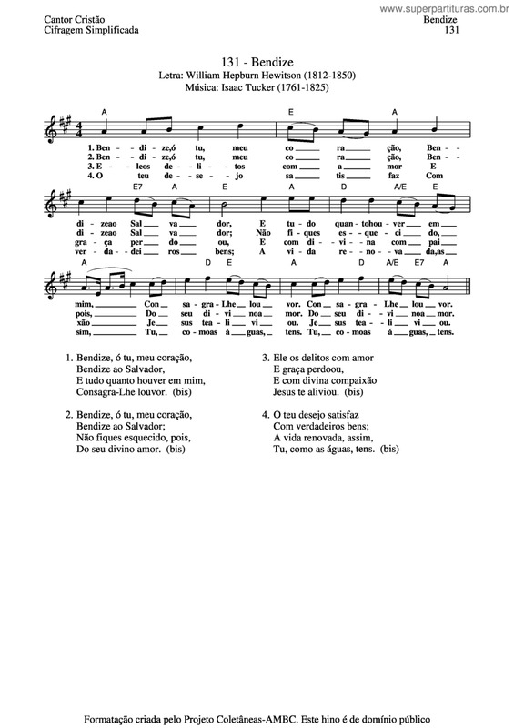 Partitura da música Bendize