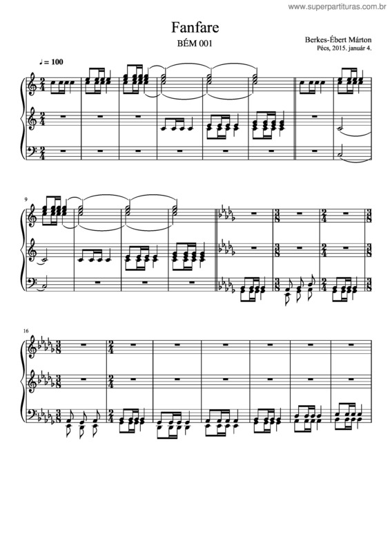 Partitura da música Berkes-Ebert Marton