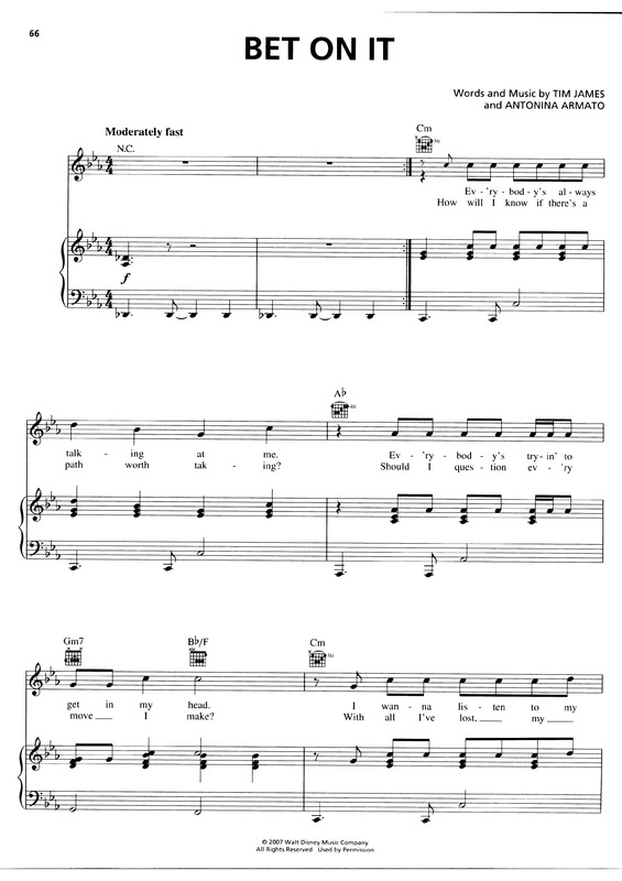 Partitura da música Bet On It