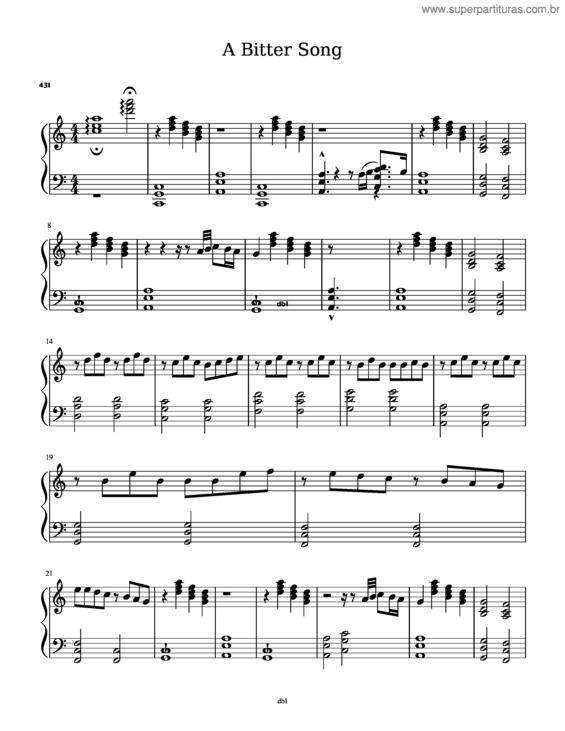 Partitura da música Bitter Song