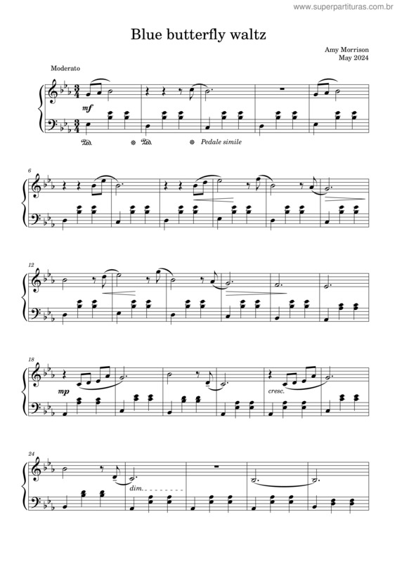 Partitura da música Blue Butterfly Waltz