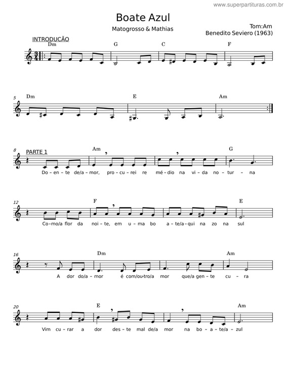 Partitura da música Boate Azul v.4