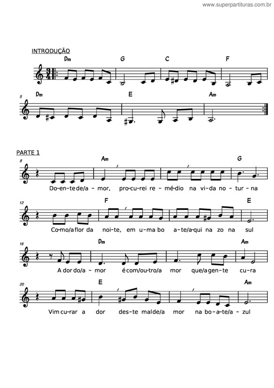 Partitura da música Boate Azul v.5