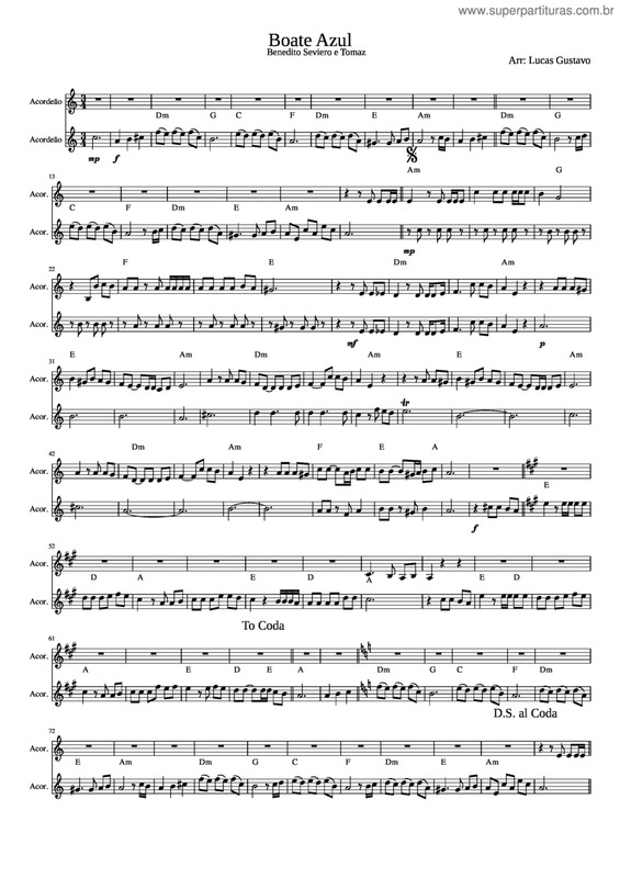 Partitura da música Boate Azul v.6