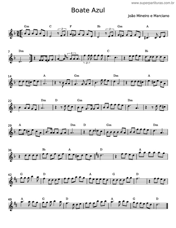 Partitura da música Boate Azul v.8