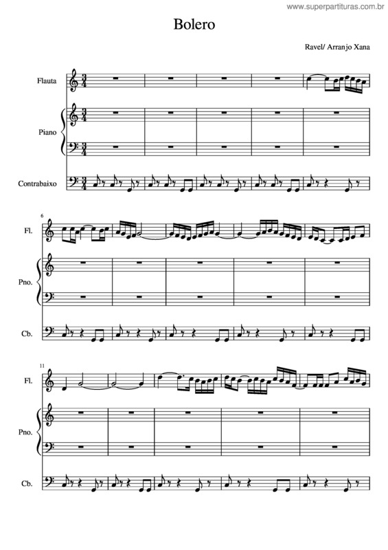 Partitura da música Bolero Anormal