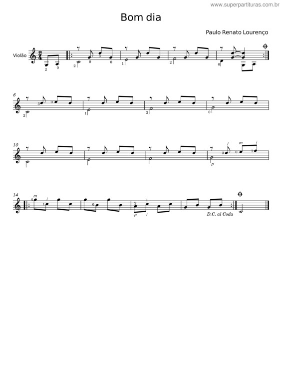 Partitura da música Bom Dia v.4