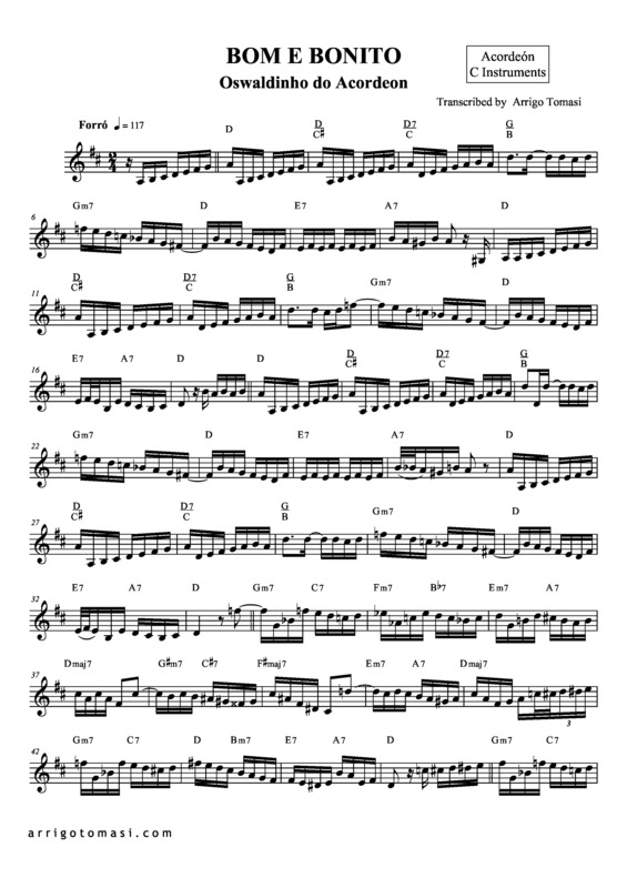 Partitura da música Bom E Bonito