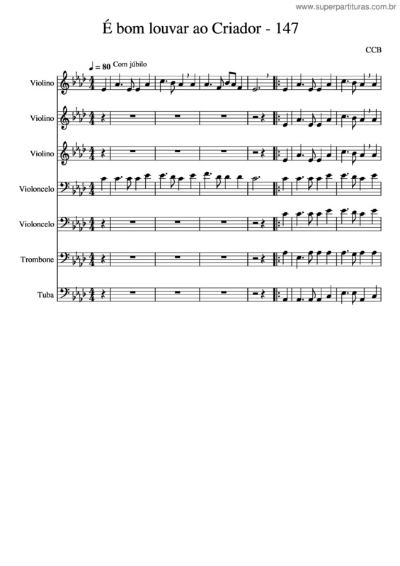 Partitura da música Bom Louvar Ao Criador