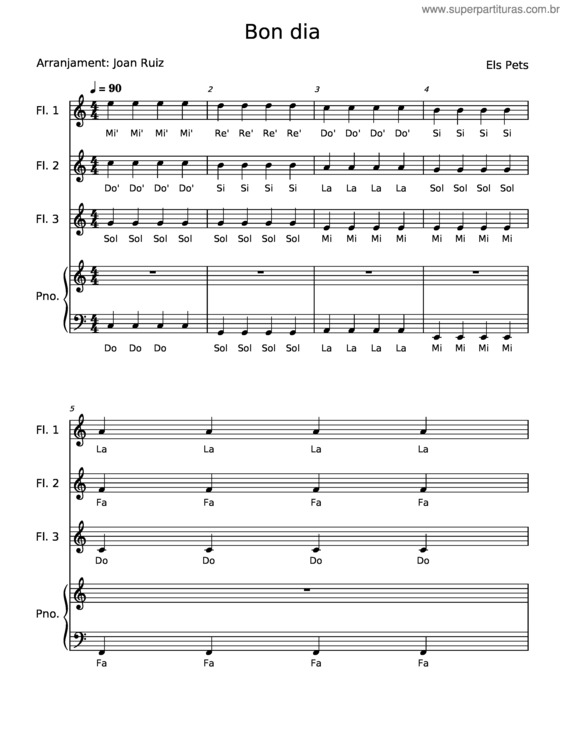 Partitura da música Bon Dia v.6