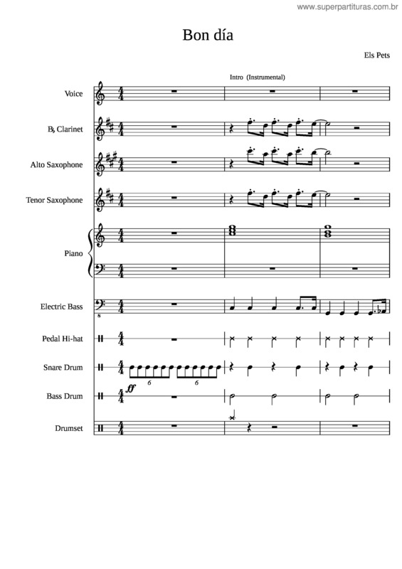 Partitura da música Bon Dia