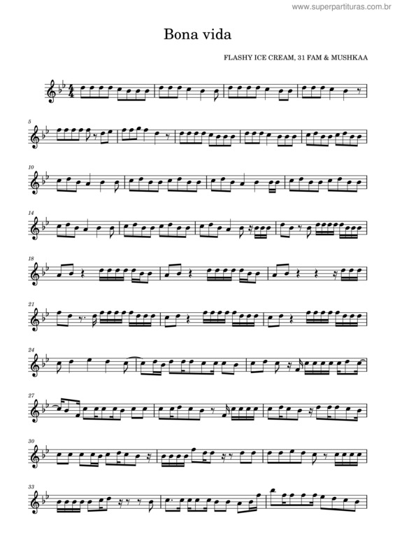 Partitura da música Bona Vida