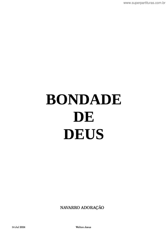 Partitura da música Bondade De Deus v.29