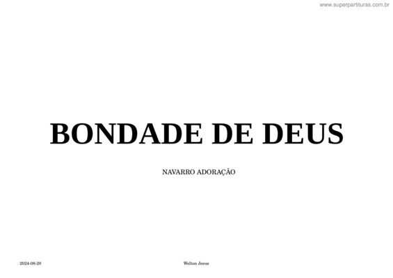 Partitura da música Bondade De Deus v.31