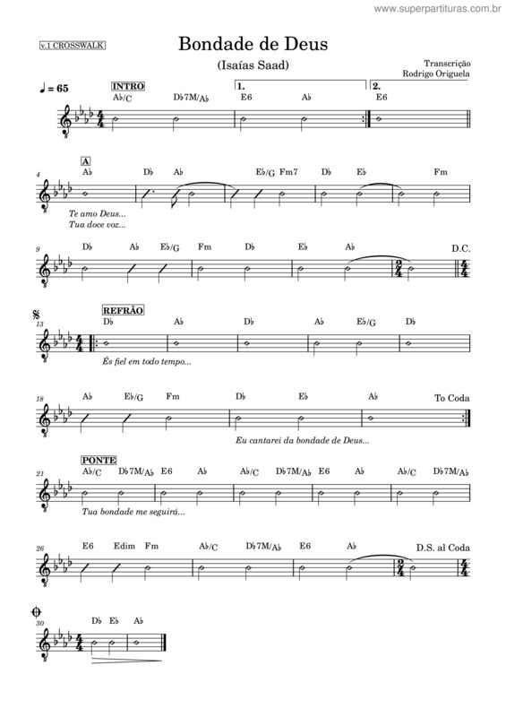 Partitura da música Bondade De Deus v.32