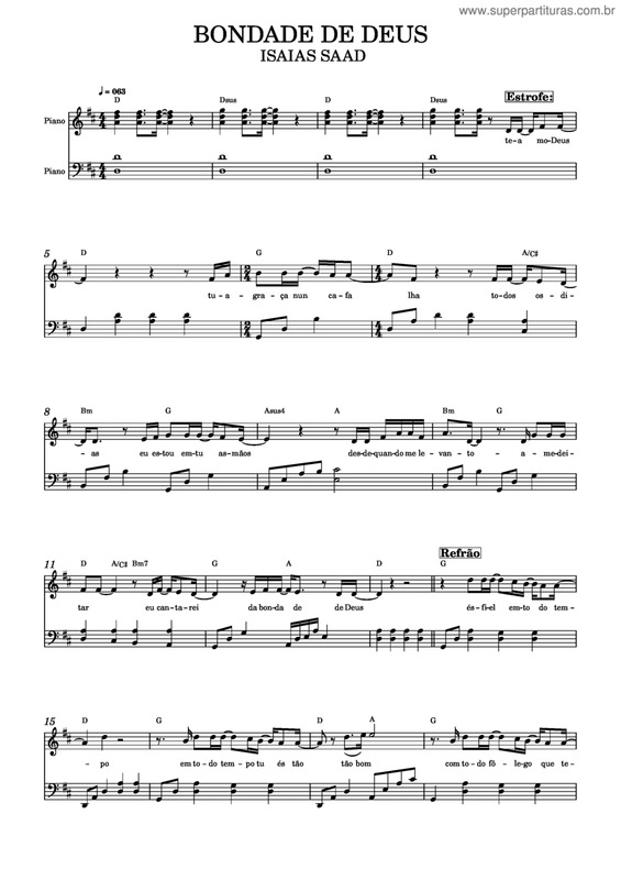 Partitura da música Bondade De Deus v.7